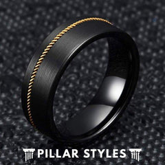 Mens Guitar String Tungsten Wedding Band