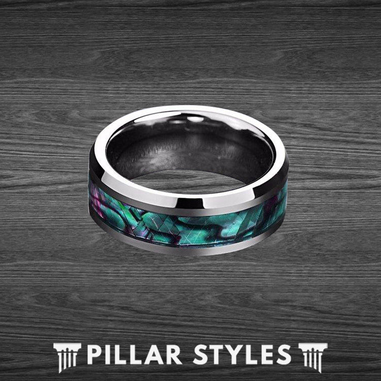 abalone shell ring band