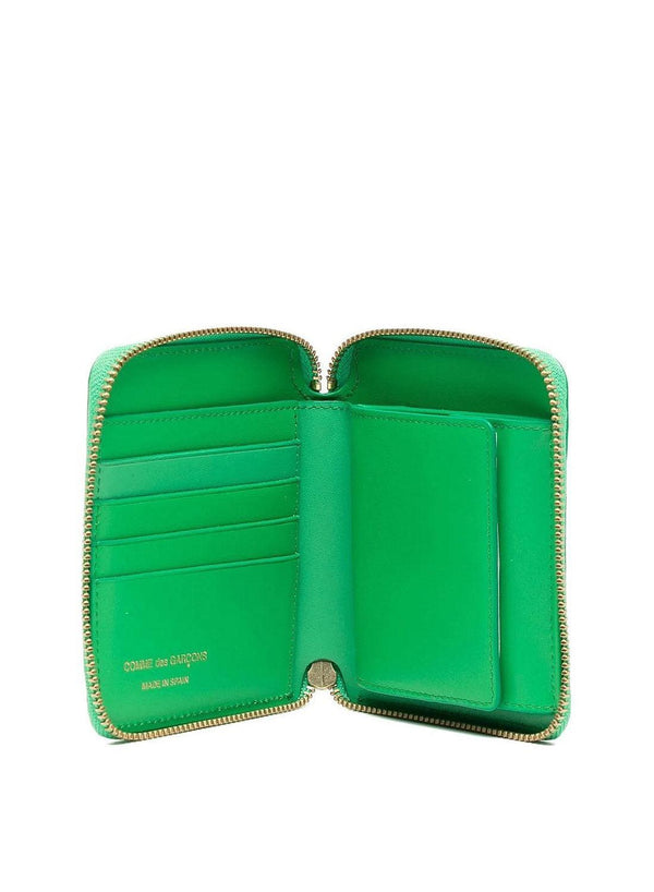 comme des garçons embossed forest half zip wallet