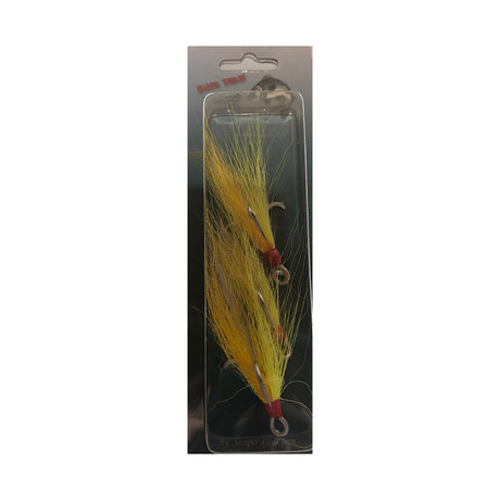 6 Bucktail Dressed Treble Teaser Hooks YELLOW, 1, 1/0, 2/0, 3/0 3561E  CLOSED EYE