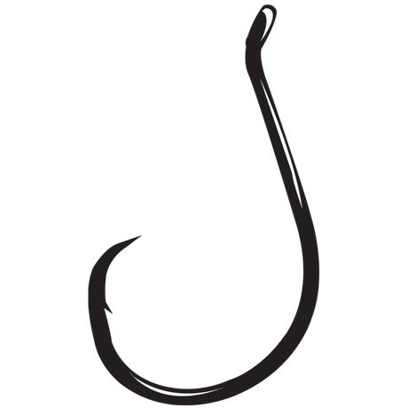 6 Gamakatsu Round Bend Worm Fish Hooks Size 2/0 Black 48412 