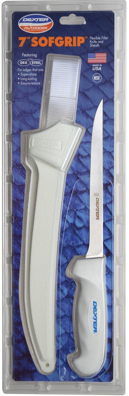 DEXTER 8 FLEXIBLE FILLET KNIFE, WITH EDGE GUARD