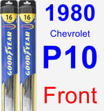 Front Wiper Blade Pack for 1980 Chevrolet P10 - Hybrid