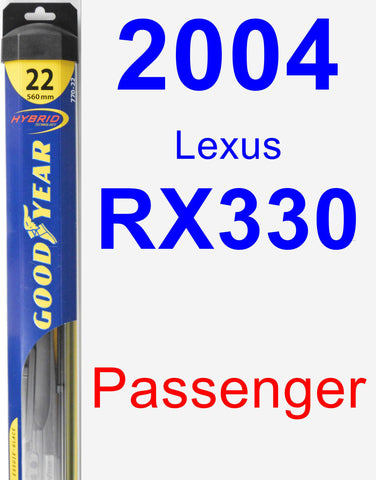 2004 Lexus Rx330 Wiper Blade By Goodyear Hybrid Carpartsclub Com