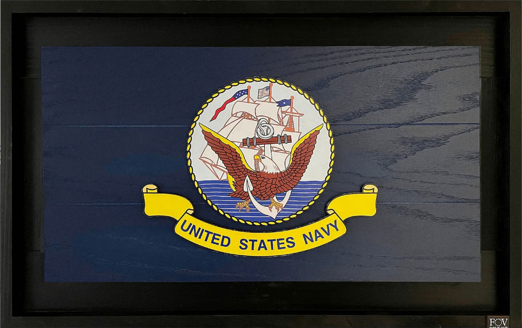 Wooden Navy Service Flag - Made In America