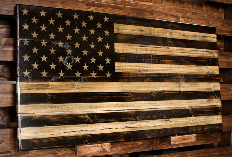 Wooden Subdued American Flag Wood Front Line Flag Flags Of Valor Llc