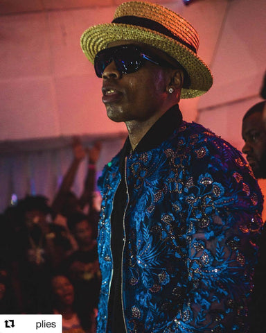 Plies wearing Giovanni Testi