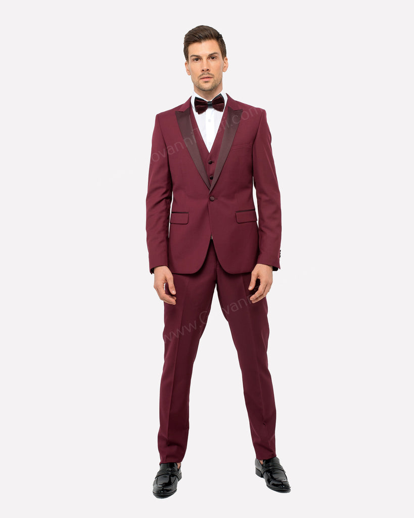 burgundy color tuxedo