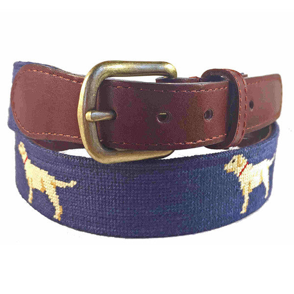 Smathers & Branson Yellow Lab Needlepoint Belt