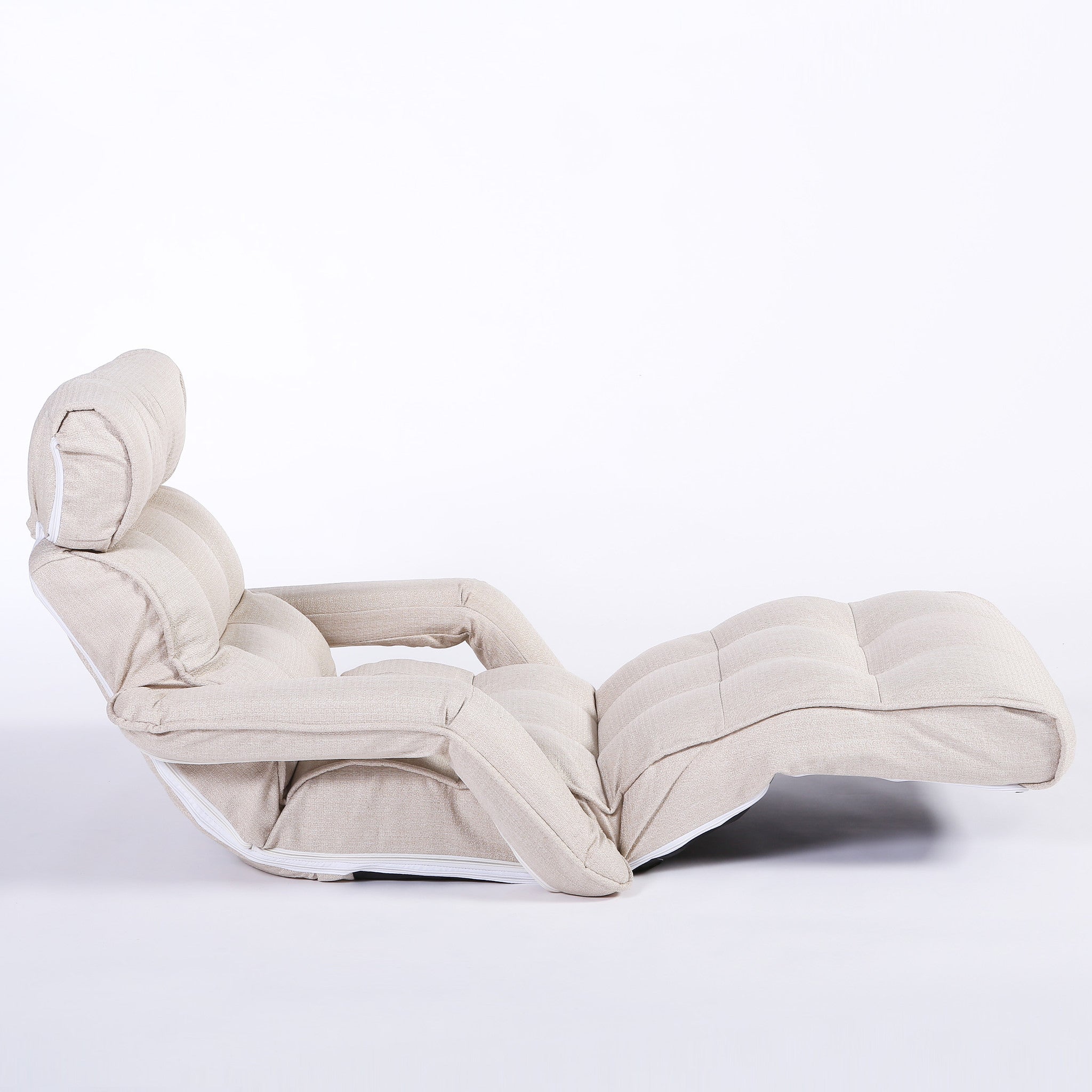 Pro White Floor Sofa Chair Recliner with Armrest for Floor Seating