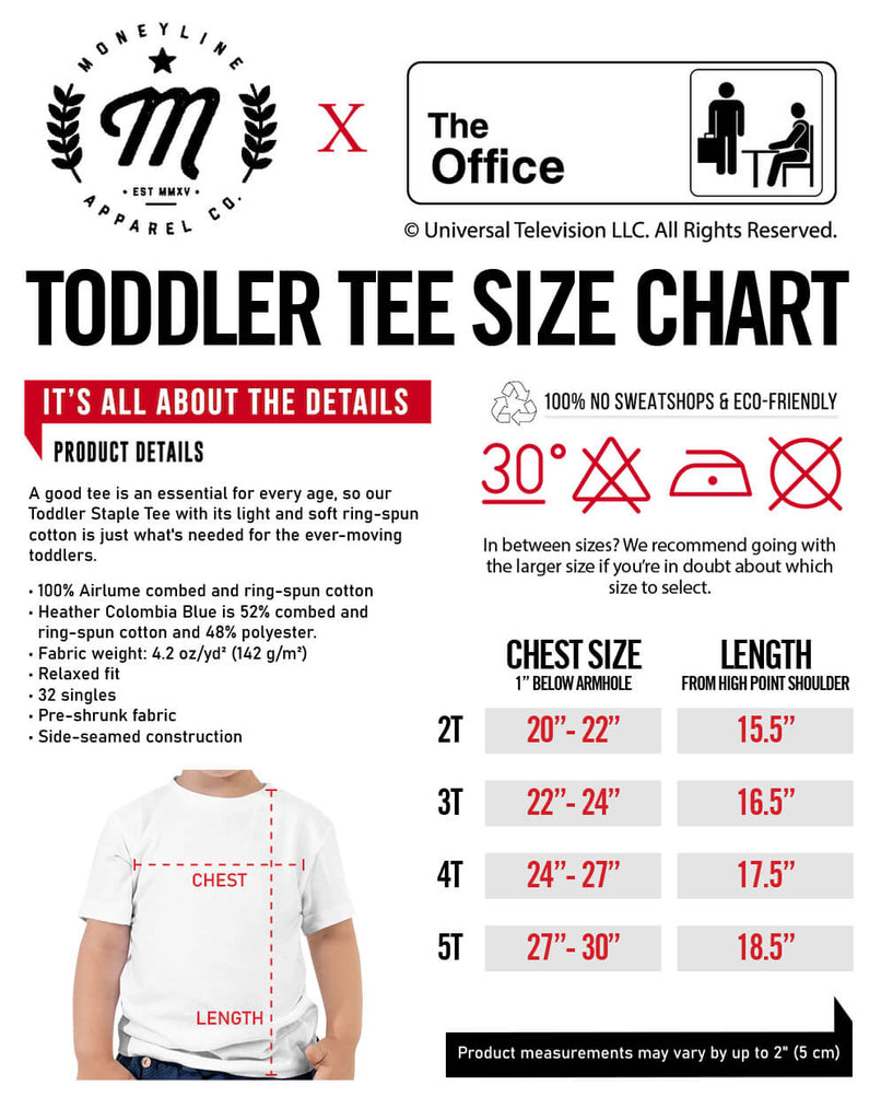 Toddler tee size chart
