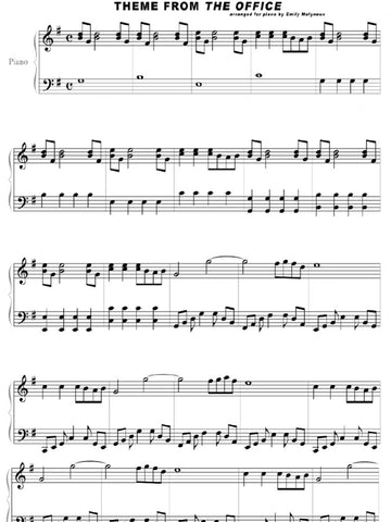 music sheet for the office theme song