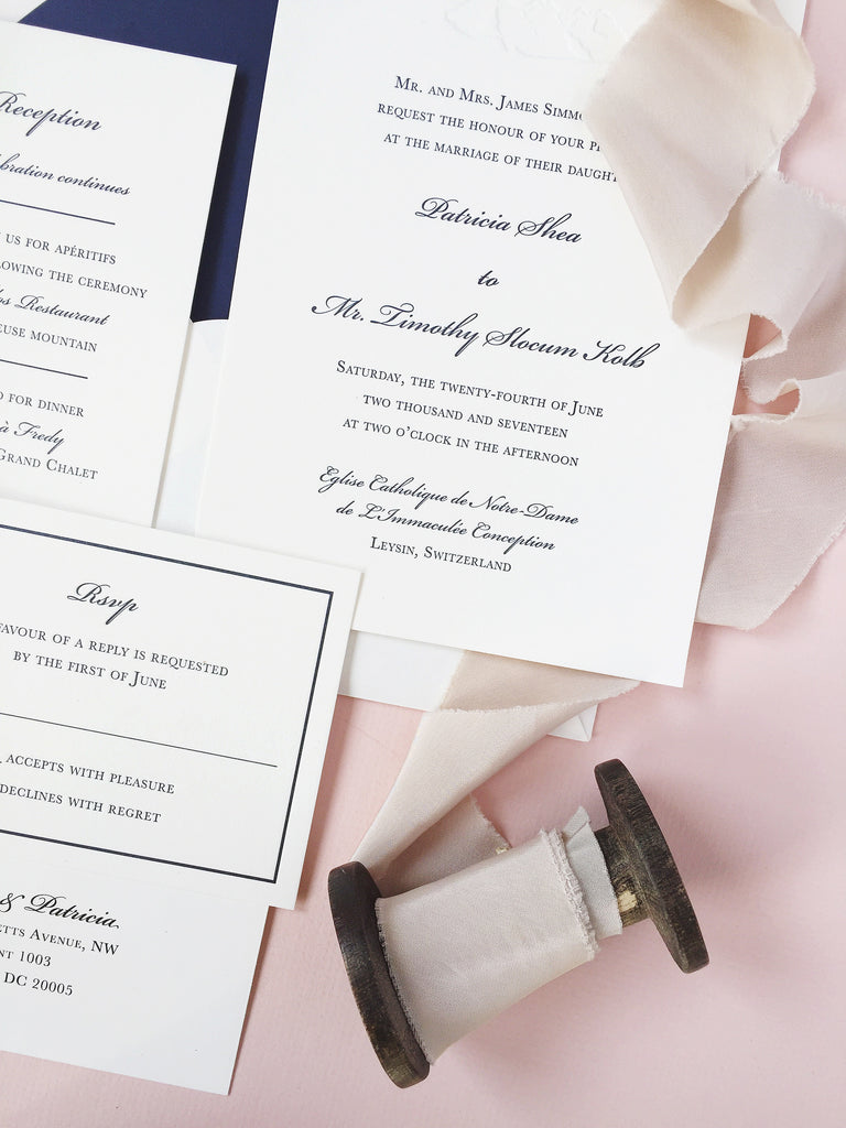 Swiss Destination Wedding Letterpress Invitations | Lou's Letterpress