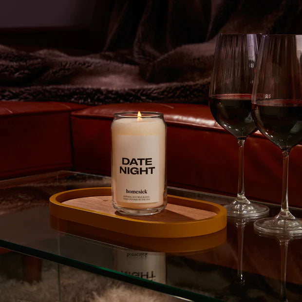 date night candle on table