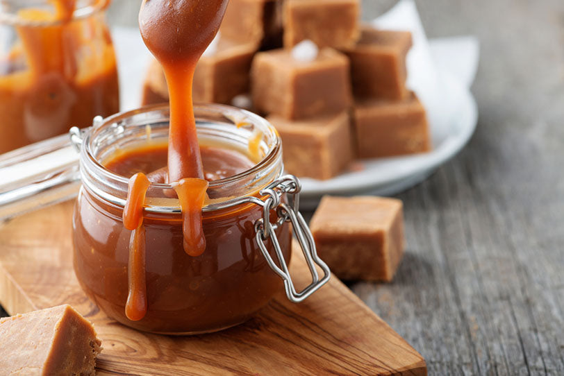 homemade salted caramel sauce jar