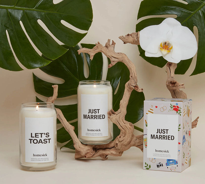 just married homesick candles