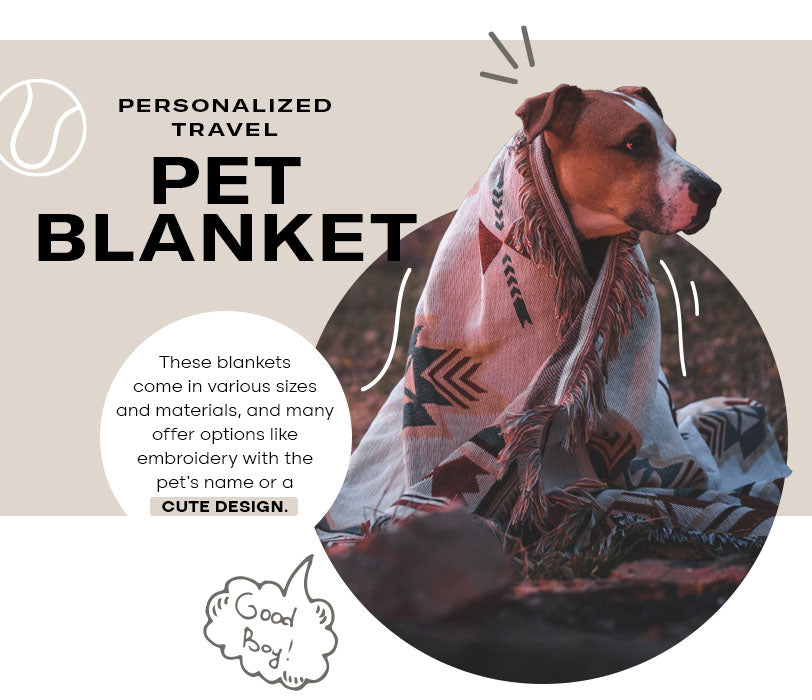 personalized travel pet blanket