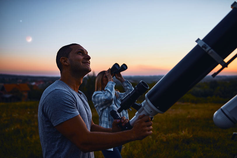stargazing with telescope binoculars