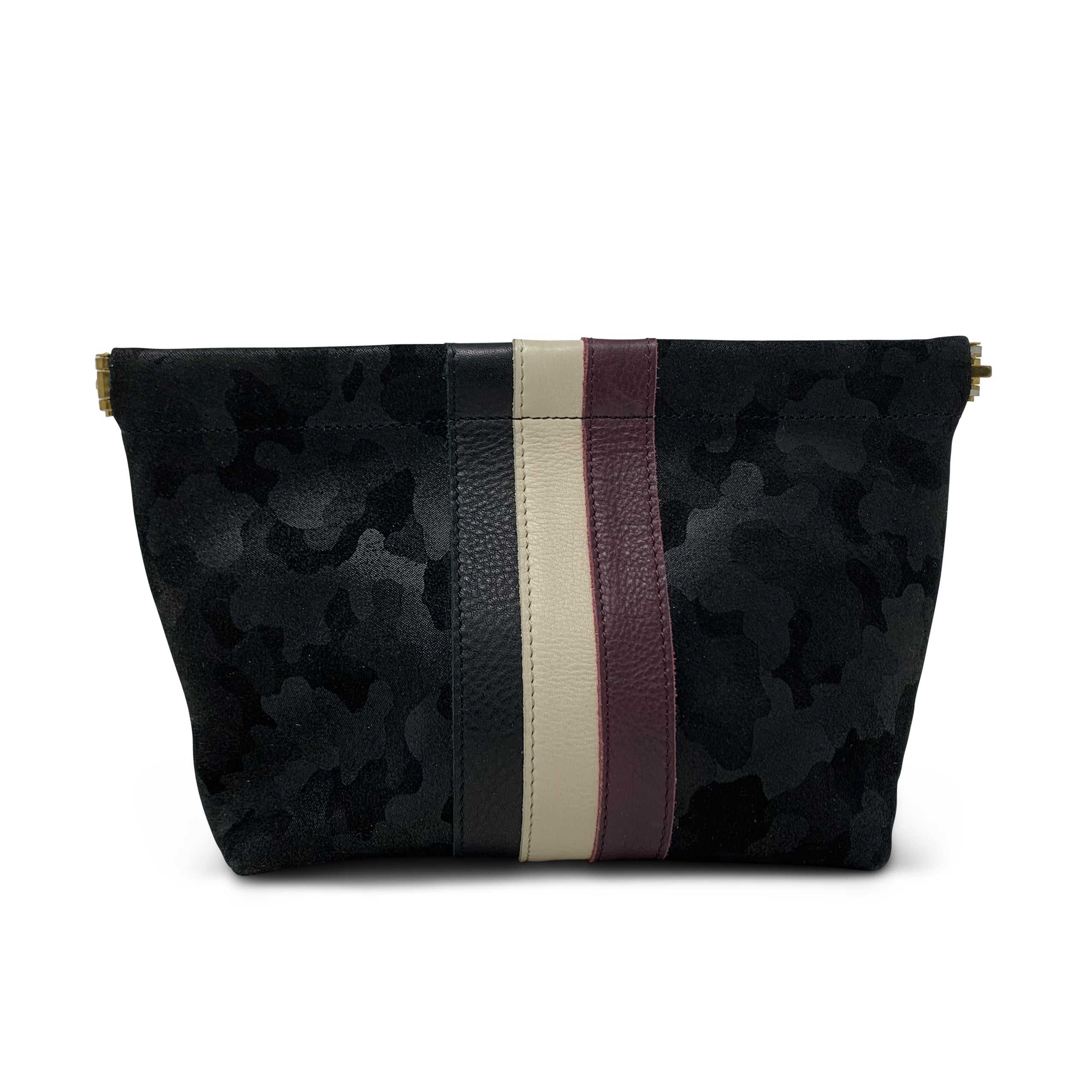 Black Camo Suede Make Up Bag