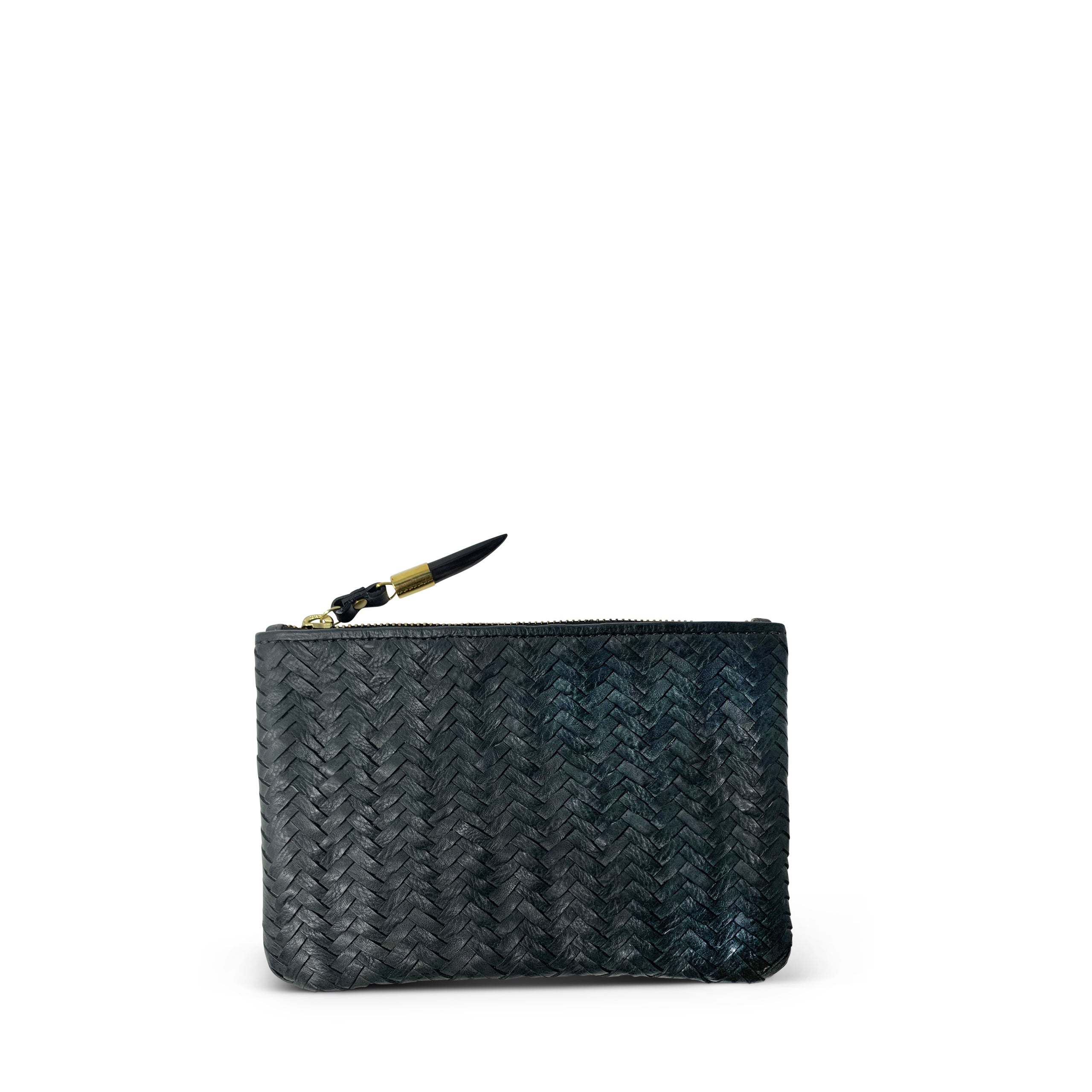 Charcoal Woven Small Pouch