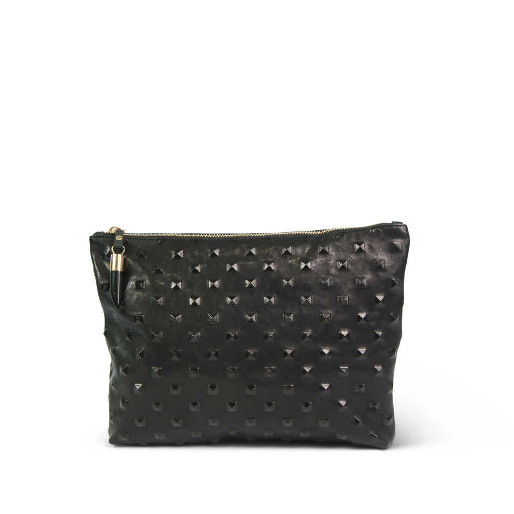 black studded clutch