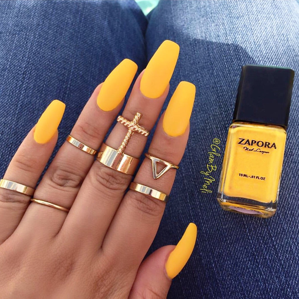 matte yellow nail polish