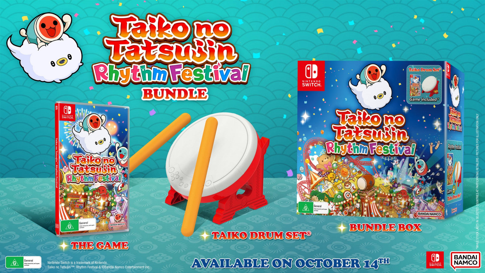 PREORDER SWI Taiko no Tatsujin: Rhythm Festival Drum Bundle