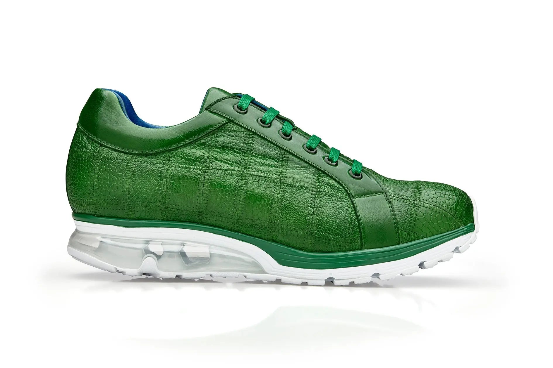 Belvedere Magnus in Emerald Ostrich Patchwork Sneakers