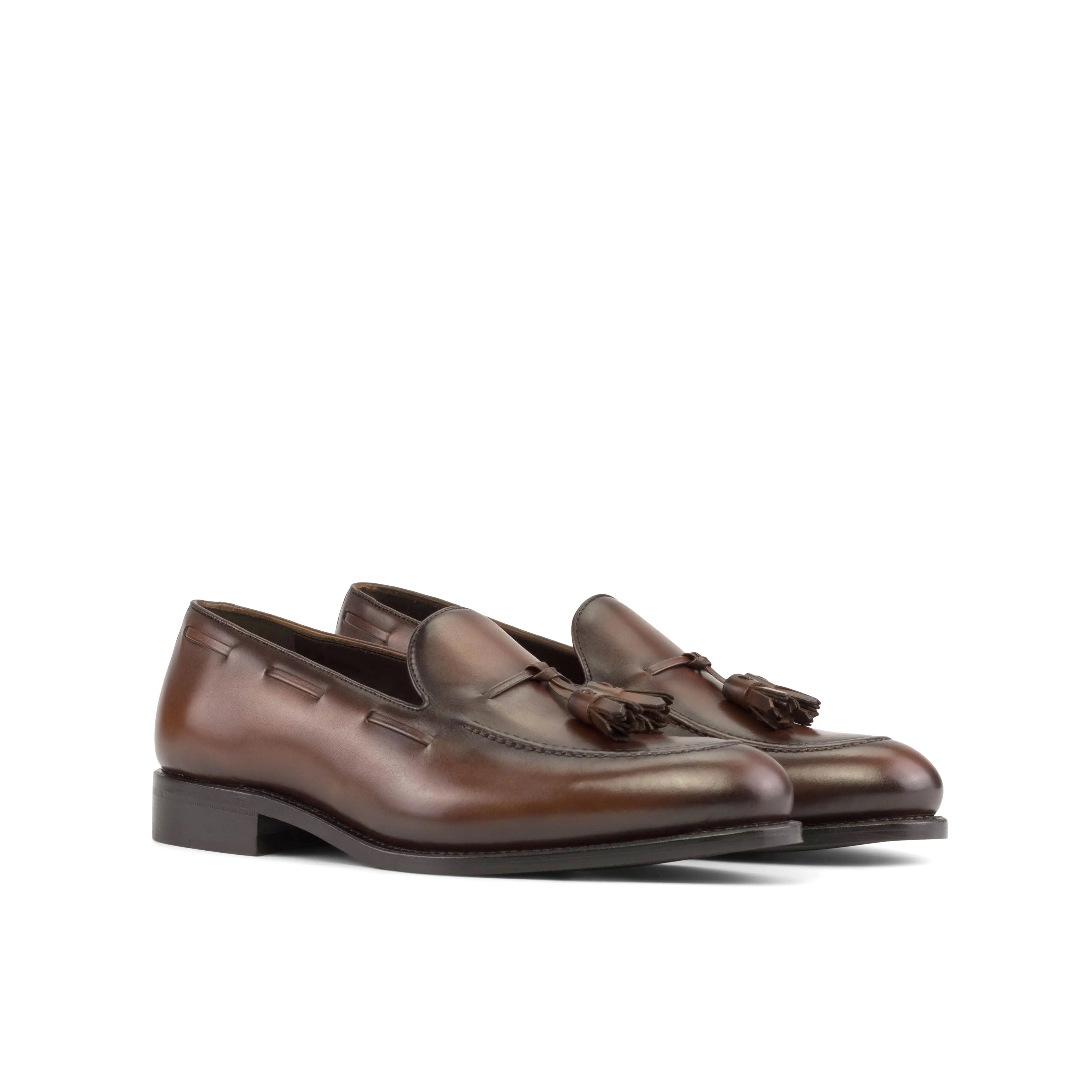 dapperfam luciano in med brown men's italian leather loafer
