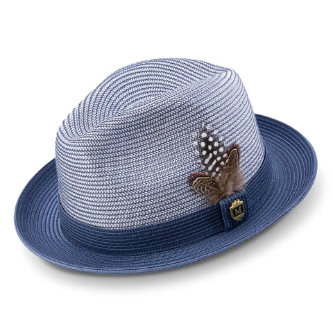 Montique Oliver Two-Toned Polybraid Straw Fedora