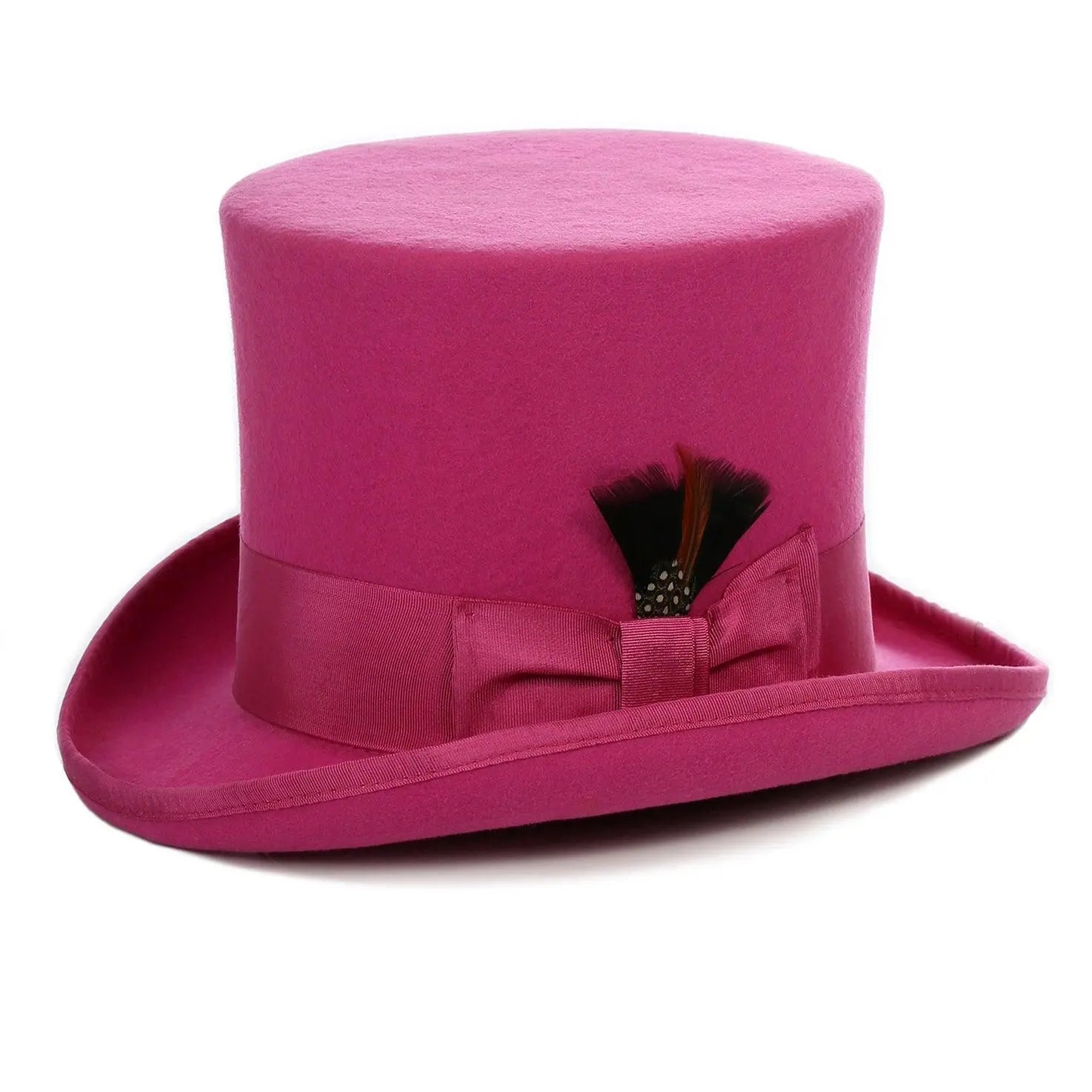 Ferrecci Premium Top Hat in Fuchsia Wool Victorian Elegance