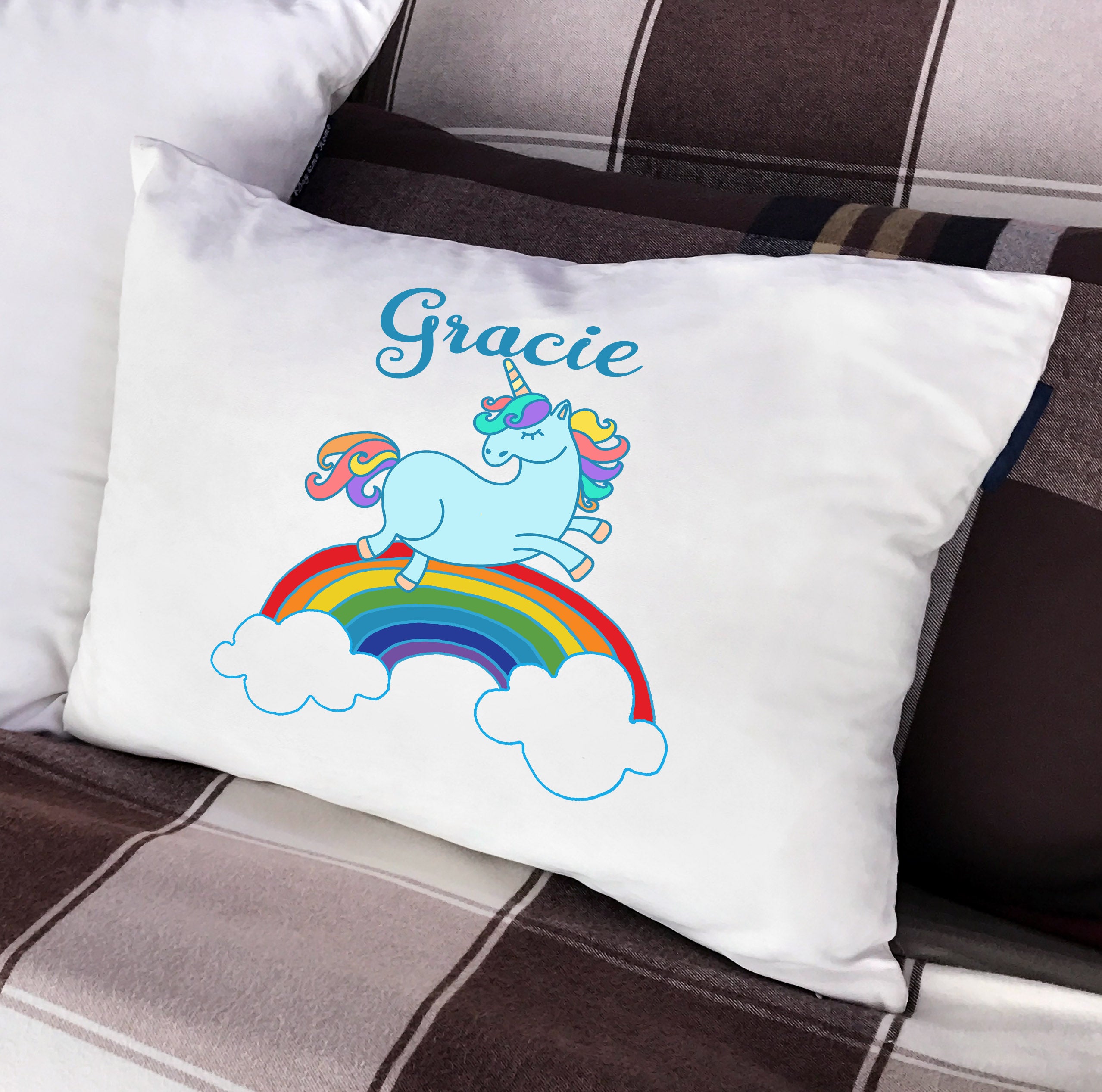 Personalized Rainbow Unicorn Standard Pillowcase VeraFide Shop