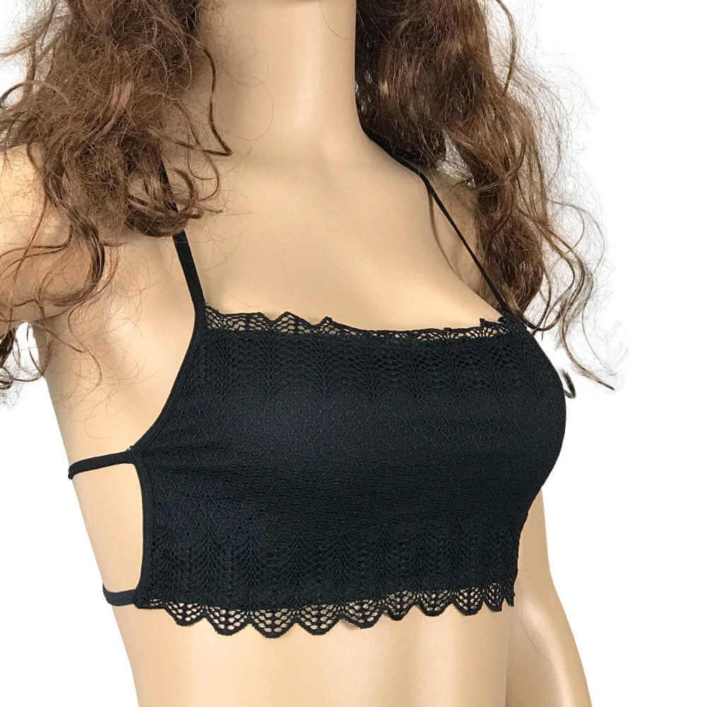 black lace crop top bralette