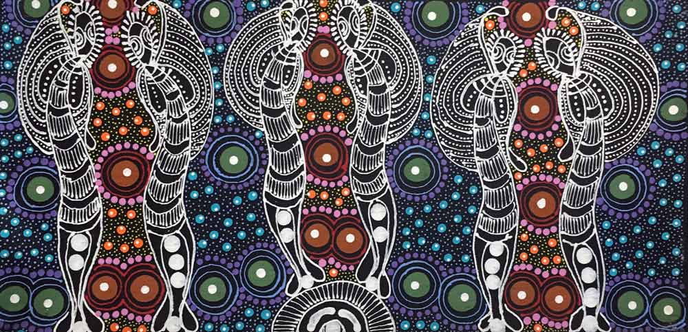 Dreamtime Sisters painting by Colleen Wallace Nungari
