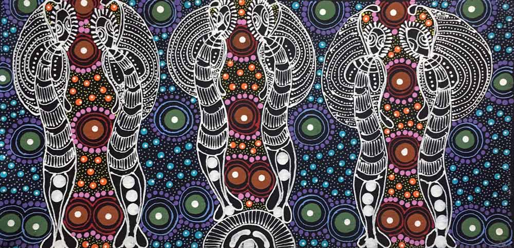 Dreamtime Sisters-Gemälde von Colleen Wallace Nungari