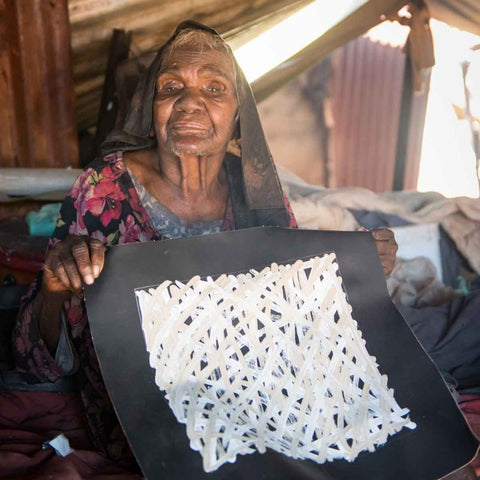 Aboriginal artist Molly Pwerle, aged in her 90's