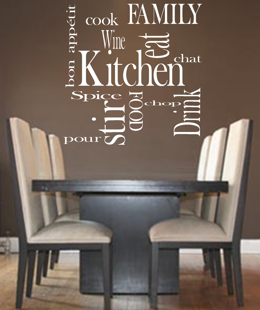 Kitchen Words Family Love Vinyl Wall Art Quote Decal Sticker