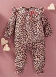 Mud Pie Kids Pink Leopard Print Gauze 1 Pc Baby Flutter Sleeve Set