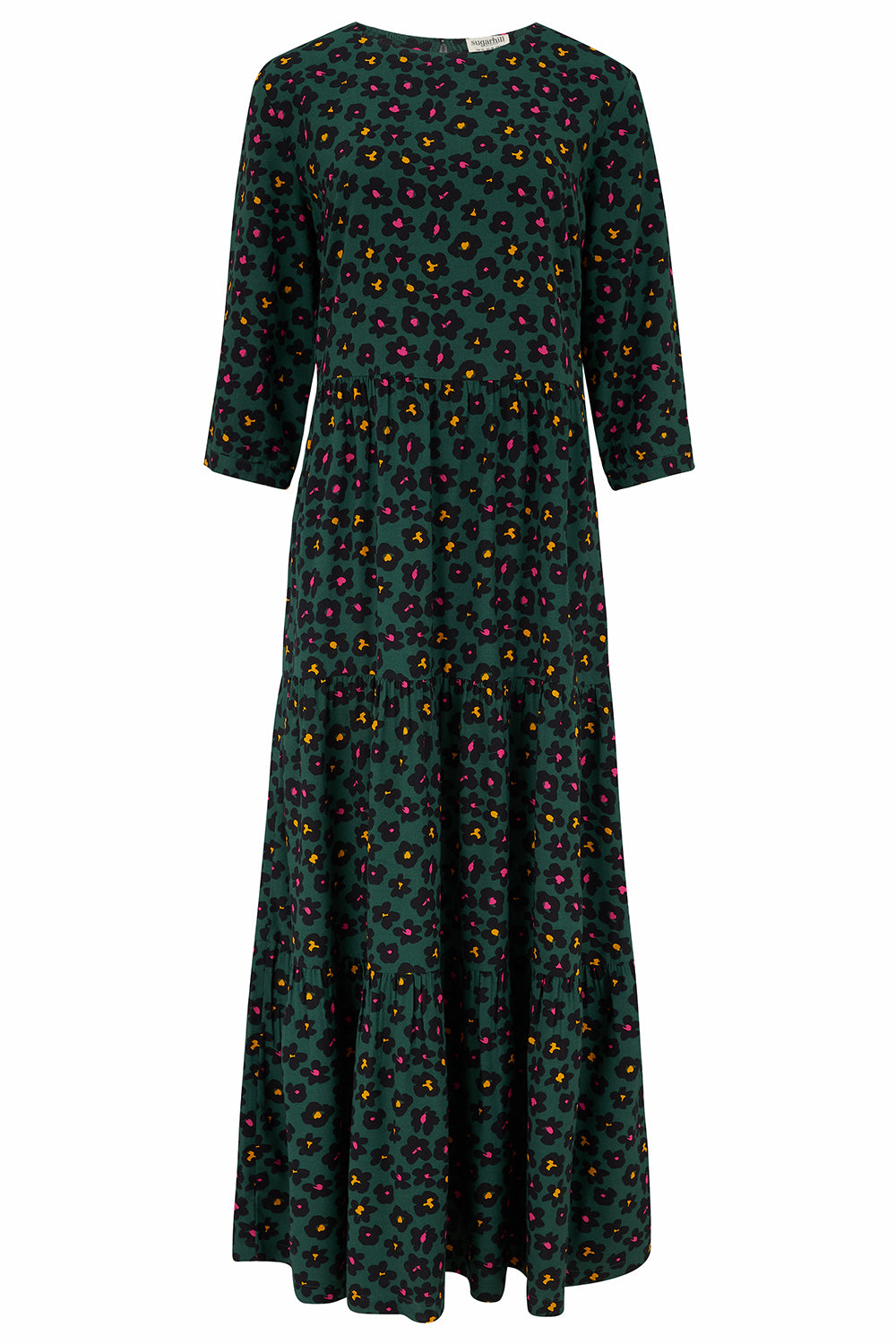 Zaina Tiered Maxi Dress - Green, Painted Floral – Lottie's Shoeroom Ltd