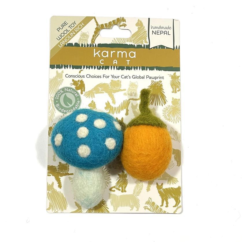 Cat Toy | Mushroom and Acorn | Set of 2