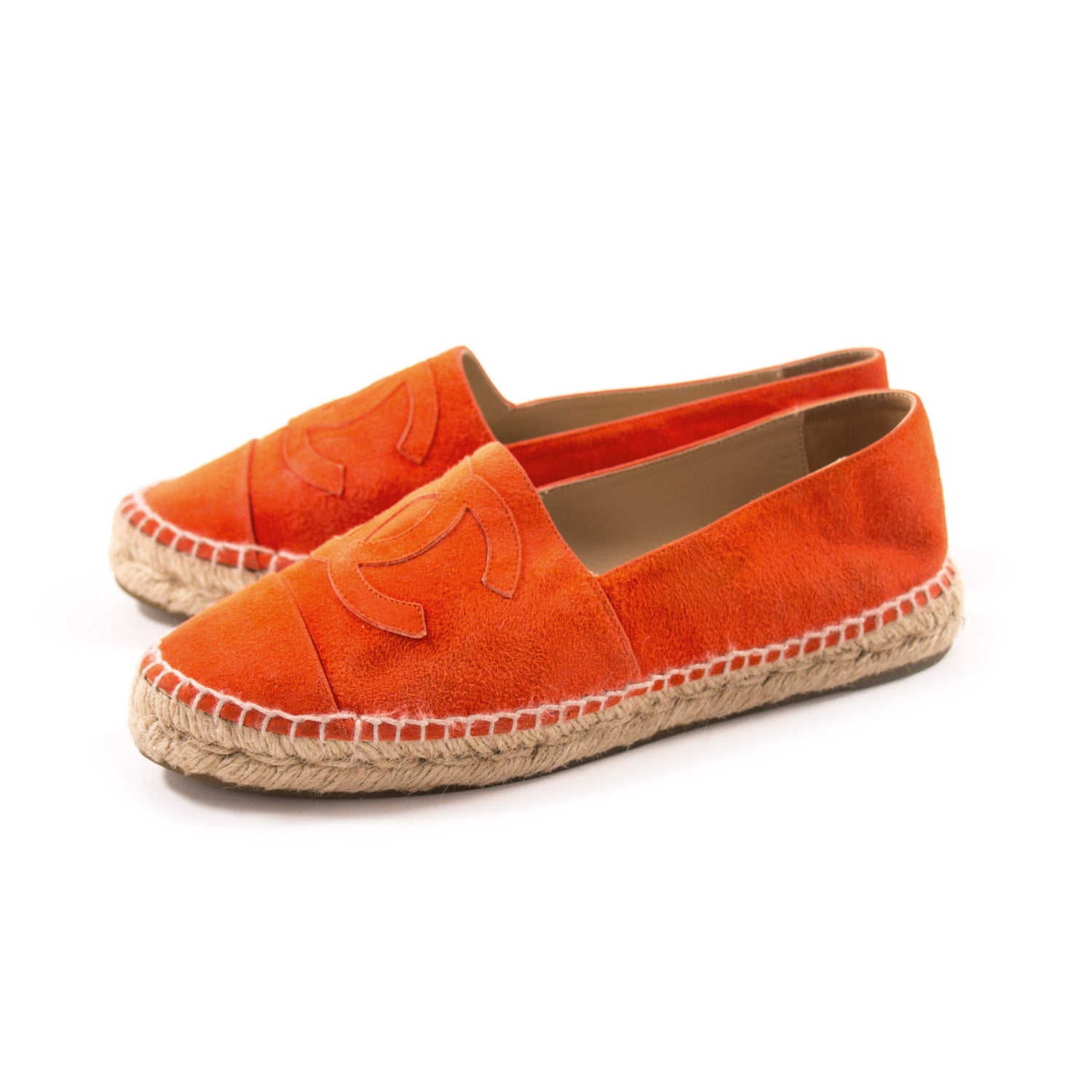Shop authentic Chanel Red Suede Espadrilles at revogue for 500.00