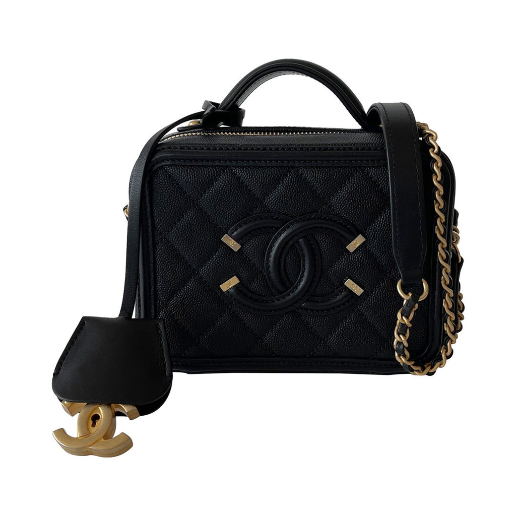 Chanel Small Vanity Bag With Strap  Đen  La Deluxe