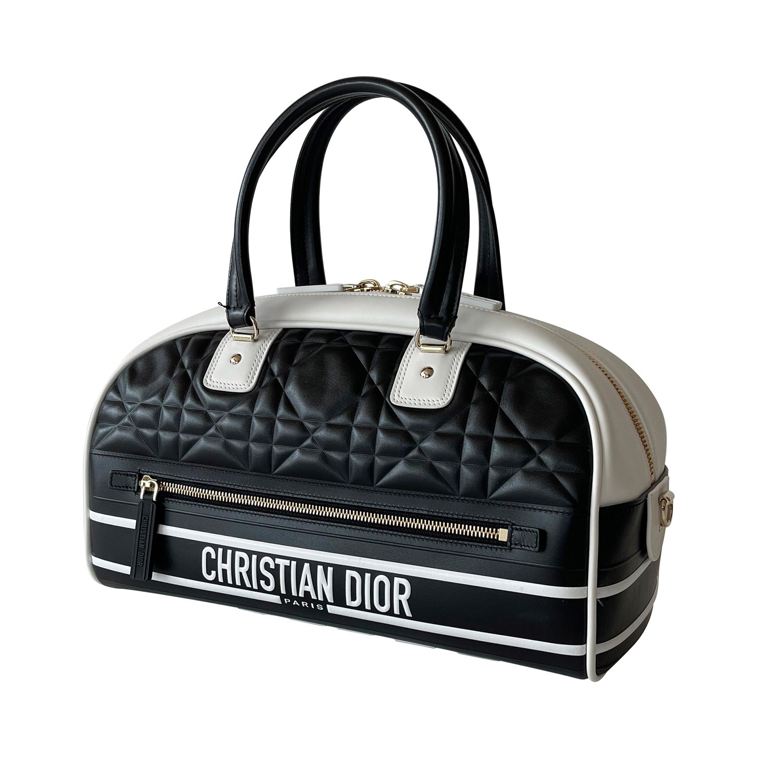 Shop authentic Christian Dior Medium Vibe Zip Bowling Bag at revogue ...