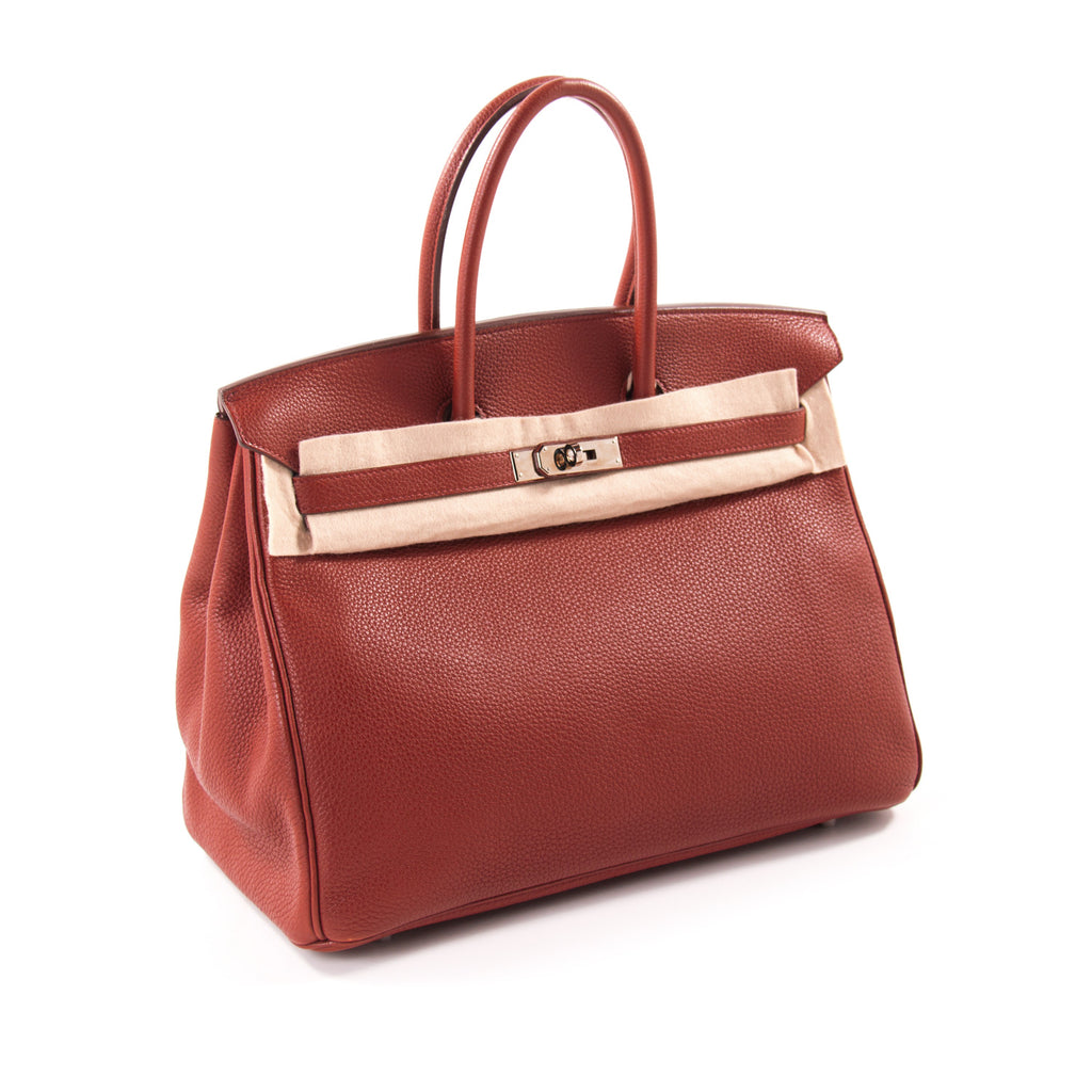 Shop authentic Hermès Birkin 35 Ruby Red Togo Leather at revogue for ...