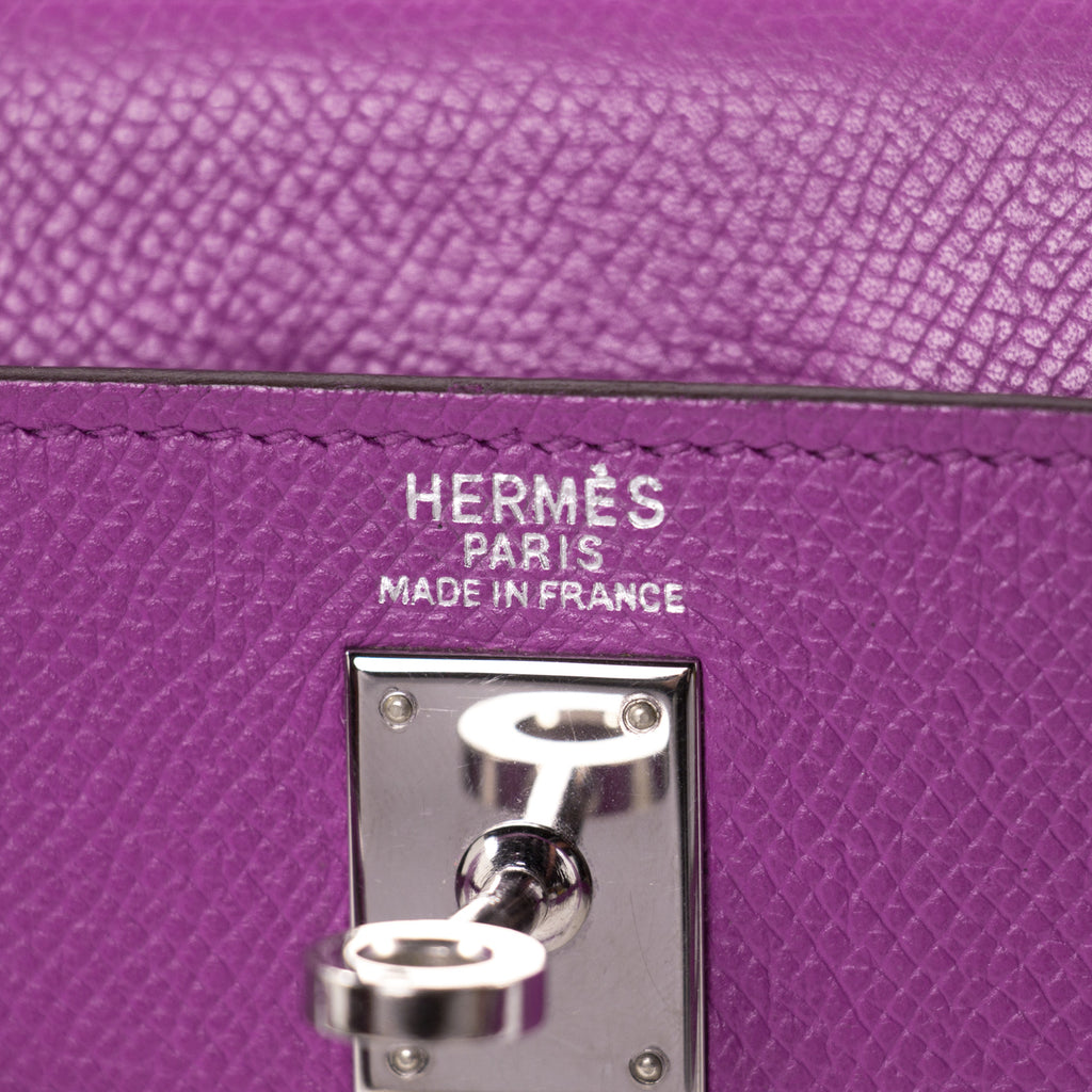 Shop authentic Hermès Kelly 25 Retourne Violet Courchevel at revogue ...