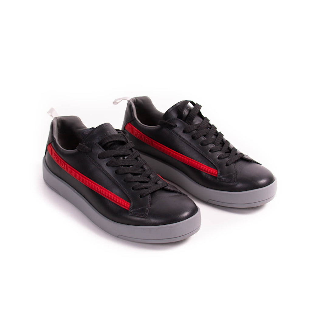 Shop authentic Prada Leather Low Top Sneakers at revogue for just USD 