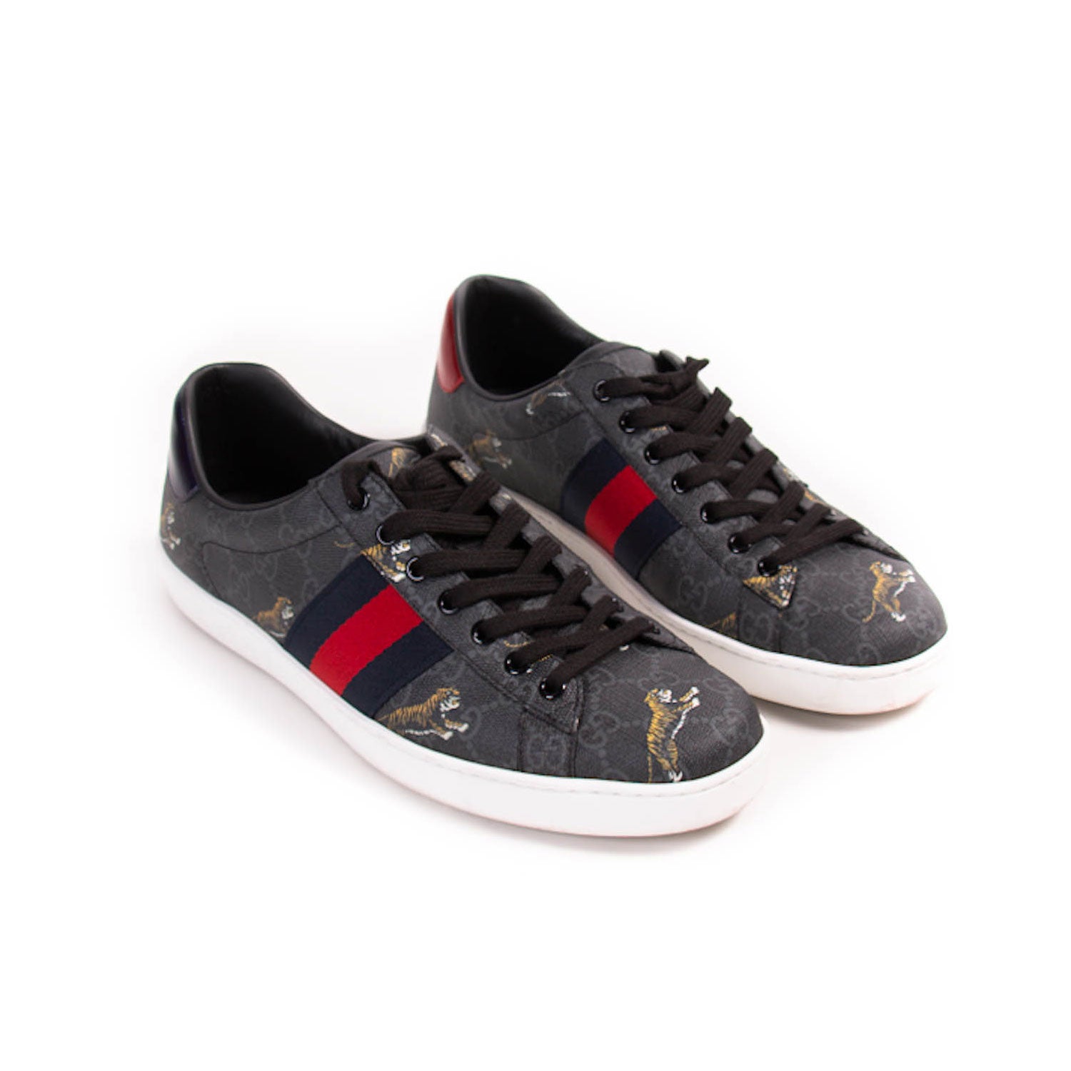 Shop authentic Gucci Ace GG Supreme Tiger Prints Sneakers at revogue ...