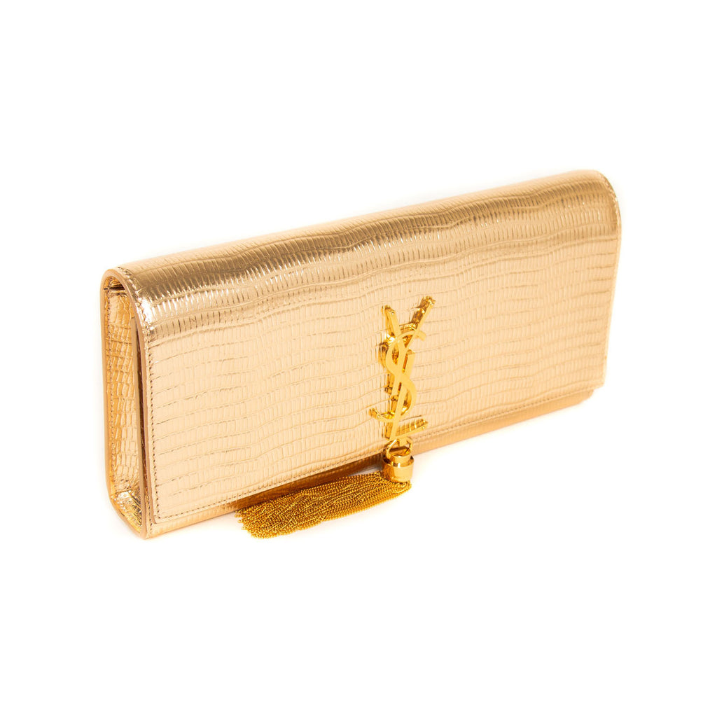 ysl gold tassel clutch