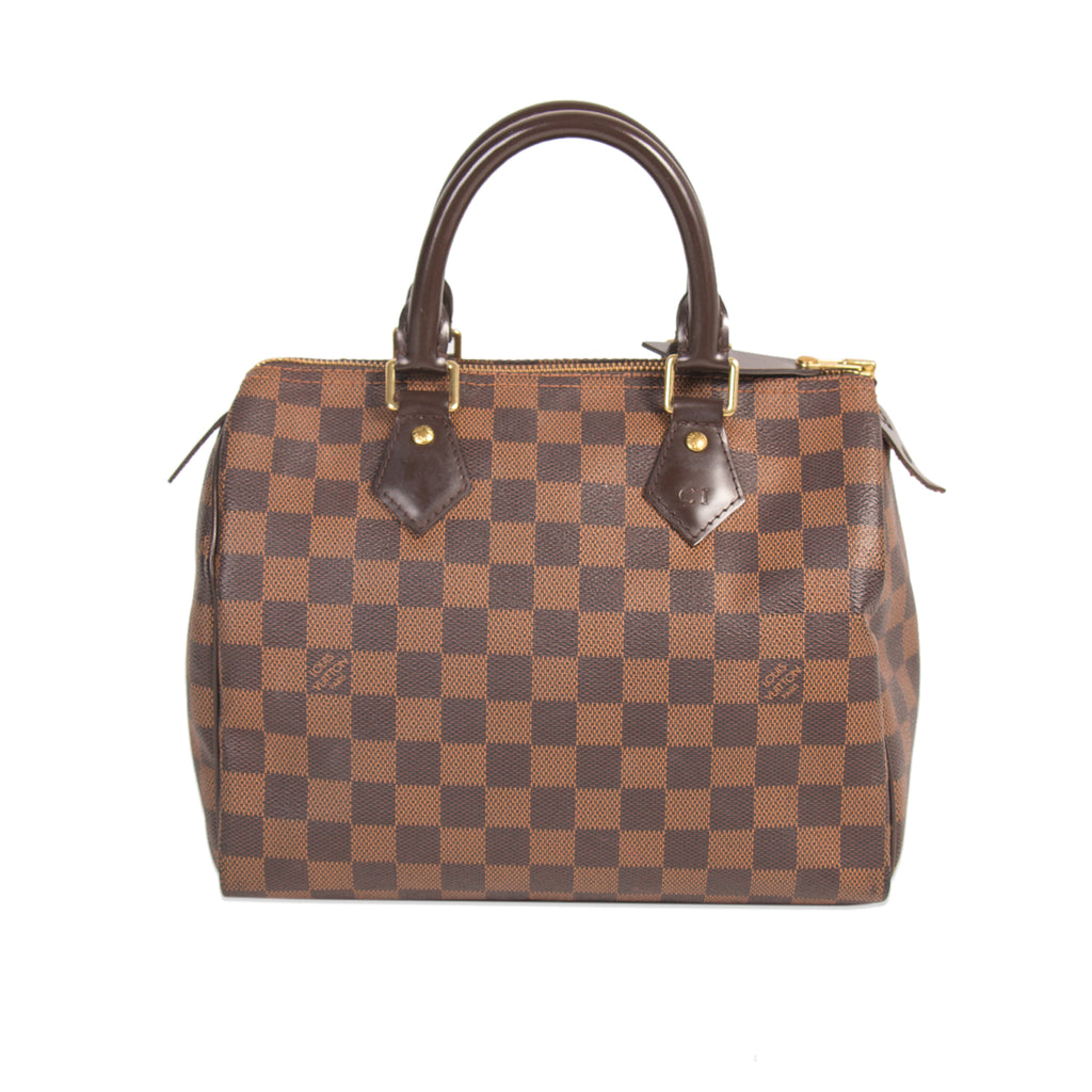 Shop authentic Louis Vuitton Damier Ebene Speedy 25 at revogue for just USD 700.00