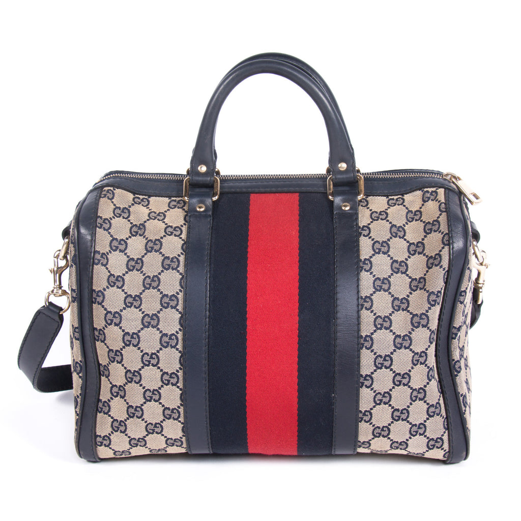 Shop authentic Gucci Web Original Boston Bag at revogue for just USD 535.00